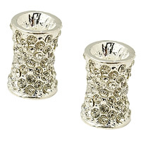 Rhinestone Brass Beads, metal, Mancuerna, chapado, con diamantes de imitación, más colores para la opción, 20x13mm, agujero:aproximado 6.8mm, 100PCs/Bolsa, Vendido por Bolsa