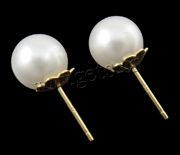 ABS Plastic Pearl Beads, Round, half-drilled, Hole:Approx 1.5mm, Sold By Bag