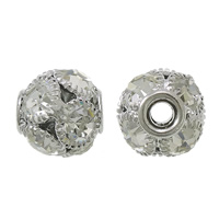 Boule strass Spacer, laiton, Rond, Placage, avec strass, plus de couleurs à choisir, protéger l'environnement, sans nickel, plomb et cadmium Environ 3.5mm, Vendu par PC