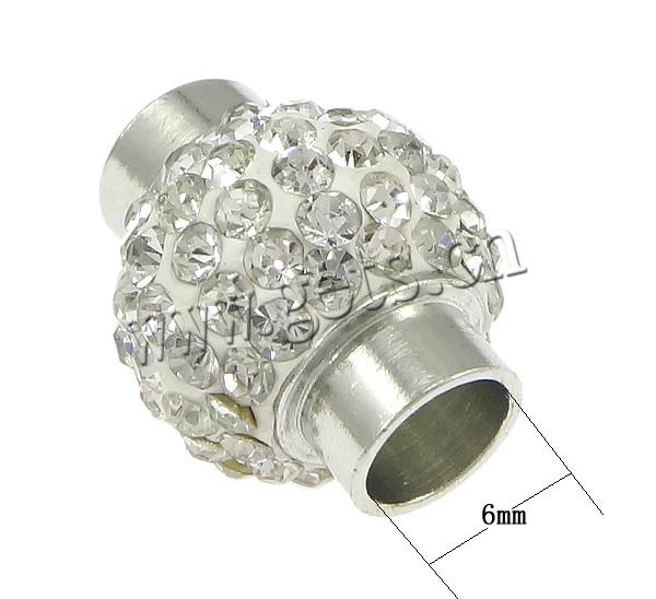 Brass Magnetic Clasp, with Rhinestone Clay Pave, Lantern, plated, more colors for choice, lead & cadmium free, 19x16mm, Hole:Approx 6mm, Sold By PC