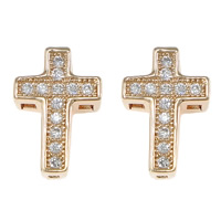 Cubic Zirconia Micro Pave Brass Beads, Cross, plated, micro pave cubic zirconia Approx 0.5mm 