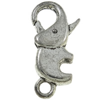 Mosquetón de Aleación de Zinc, Elefante, chapado, más colores para la opción, libre de níquel, plomo & cadmio, 11x23x3mm, agujero:aproximado 3mm, Vendido por UD