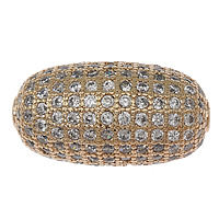 Cubic Zirconia Micro Pave Brass Beads, Oval, plated, micro pave cubic zirconia Approx 2mm 