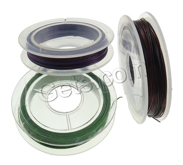 Tiger Tail Wire, with plastic spool, with rubber covered & Customized, more colors for choice, Length:Approx 100 m, Approx 10PCs/Lot, 10m/PC, Sold By Lot