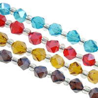 Fashion Crystal Beads, with Glass Seed Beads, colorful plated, faceted Approx 1mm Approx 7.8 Inch, Approx 