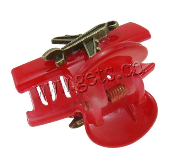 Acrylic Hair Claw Clip, with Zinc Alloy, plated, more colors for choice, nickel, lead & cadmium free, 36x19x22mm, 12PCs/Bag, Sold By Bag