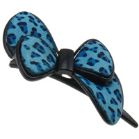 Acrylic Alligator Hair Clip, with Cloth, Bowknot, blue 