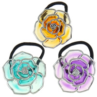 Gomas para el Cabello, Acrílico, con Cuerda de goma revestido de nylón, Flor, chapado en UV, más colores para la opción, 59x61x18mm, 12PCs/Bolsa, Vendido por Bolsa