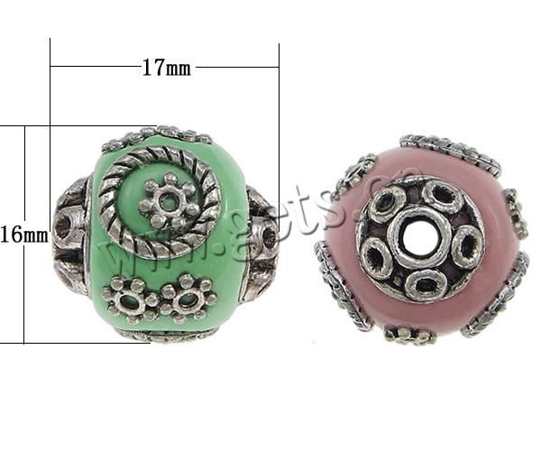 Indonesien Perlen Schmuck, mit Zinklegierung, Trommel, plattiert, keine, frei von Nickel, Blei & Kadmium, 17x16mm, Bohrung:ca. 2.8mm, verkauft von PC