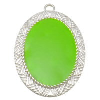 Zinc Alloy Enamel Pendants, Flat Oval, plated, Customized nickel, lead & cadmium free Approx 4mm 