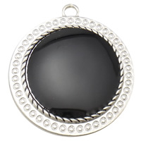 Zinc Alloy Enamel Pendants, Flat Round, plated, Customized nickel, lead & cadmium free Approx 3mm 