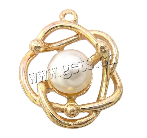 Verre perle Zinc Alloy pendentifs, alliage de zinc, fleur, Placage, plus de couleurs à choisir, protéger l'environnement, sans nickel, plomb et cadmium, 17x22x8mm, Trou:Environ 1mm, Vendu par PC