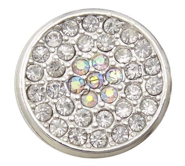 Zinklegierung Verbindungselement Komponente ausrichten, flache Runde, plattiert, Kundenindividuell & mit Strass, keine, frei von Nickel, Blei & Kadmium, 19x10mm, verkauft von PC