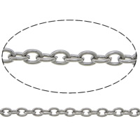 Stainless Steel Oval Chain, 304 Stainless Steel, original color 