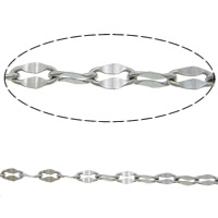 Stainless Steel Oval Chain, 304 Stainless Steel, original color 