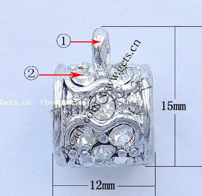 Держатели для кулонов из цинкового сплава, цинковый сплав, Трубка, Другое покрытие, без Тролль, Много цветов для выбора, 15x12mm, отверстие:Приблизительно 6mm, продается PC