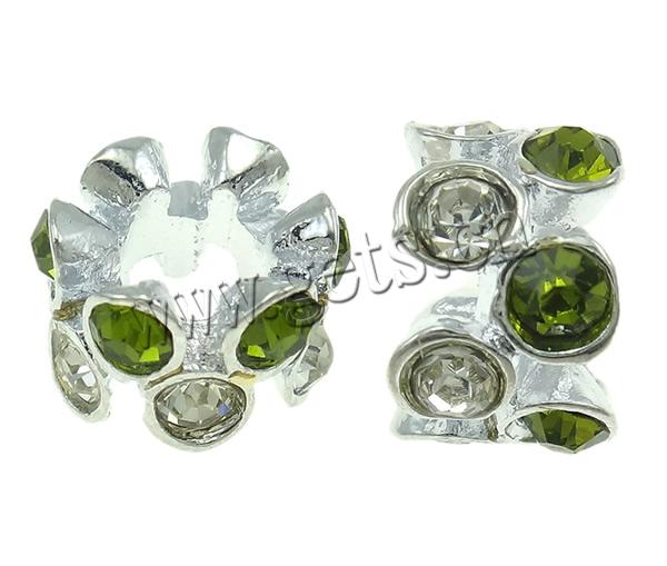 Strass Zink Legierung Europa Perlen, Zinklegierung, Blume, plattiert, Kundenindividuell & ohne troll, keine, 7x10mm, Bohrung:ca. 5mm, verkauft von PC