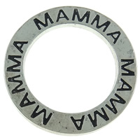 Anneaux de liaison en alliage de zinc, Placage, avec le motif de lettre, plus de couleurs à choisir, protéger l'environnement, sans nickel, plomb et cadmium Environ 16mm, Vendu par PC