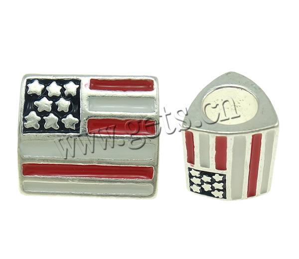 Enamel Zinc Alloy European Beads, Triangle, plated, Customized & without troll, more colors for choice, 11x10x10mm, Hole:Approx 5mm, Sold By PC