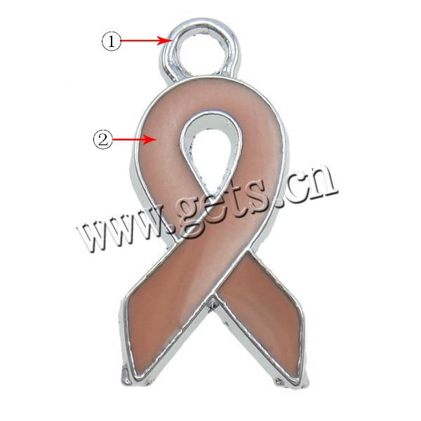 Conciencia de la cinta colgante, aleación de zinc, con esmalte, Cinta de la Conciencia, chapado, esmalte, más colores para la opción, 21x10mm, Vendido por UD