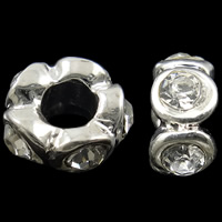 grano Europeo de aleación Zinc con diamante, aleación de zinc, Flor, chapado, Modificado para requisitos particulares & sin rosca, más colores para la opción, 11x5mm, agujero:aproximado 5mm, Vendido por UD