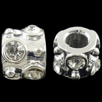 Strass Zink Legierung Europa Perlen, Zinklegierung, Zylinder, plattiert, Kundenindividuell & ohne troll, keine, 11x8mm, Bohrung:ca. 5mm, verkauft von PC