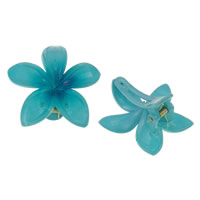 Acrylic Alligator Hair Clip, Flower, painted, blue 