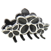 Acrylic Hair Claw Clip, Flower, UV plating, black 