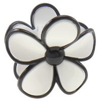 Acrylic Hair Claw Clip, Flower, painted, two tone 