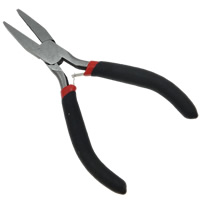 Ferronickel Flat Nose Plier, with Plastic, black, 125mm 