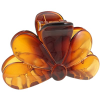 Acrylic Hair Claw Clip, Flower, two tone & translucent 