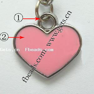 Zinc Alloy Enamel Pendants, Heart, plated, more colors for choice, 19x18x3mm, Sold By PC