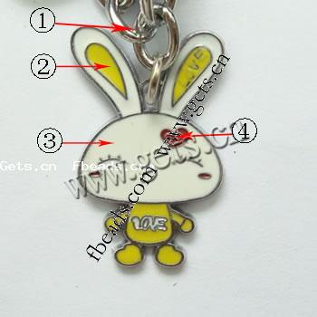 Zinc Alloy Enamel Pendants, Rabbit, plated, more colors for choice, 20x28x2mm, Sold By PC