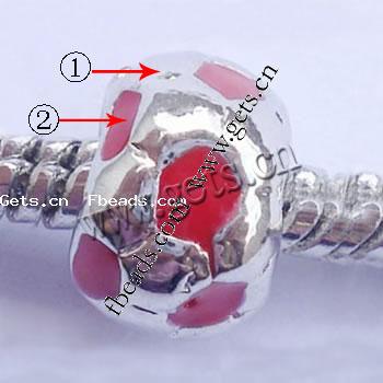 Пандора бусины сплава цинка эмаль, цинковый сплав, Цилиндрическая форма, Другое покрытие, без Тролль & крупное отверстие, Много цветов для выбора, 10x10x7mm, отверстие:Приблизительно 4.5mm, продается PC