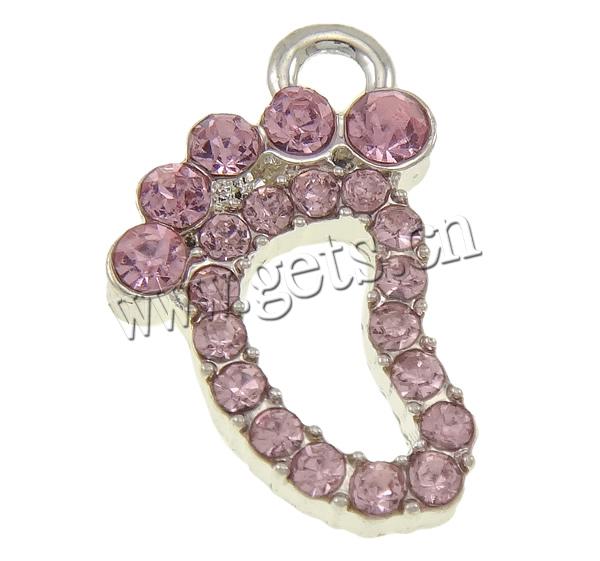 Zinc Alloy Animal Pendants, Foot, plated, more colors for choice, 12x17.5x3mm, Hole:Approx 2mm, Sold By PC