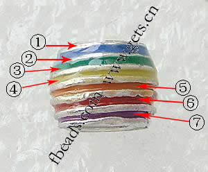 Пандора бусины сплава цинка эмаль, цинковый сплав, Цилиндрическая форма, плакированный, крупное отверстие, Много цветов для выбора, 8x6mm, отверстие:Приблизительно 4.2-4.5mm, продается PC