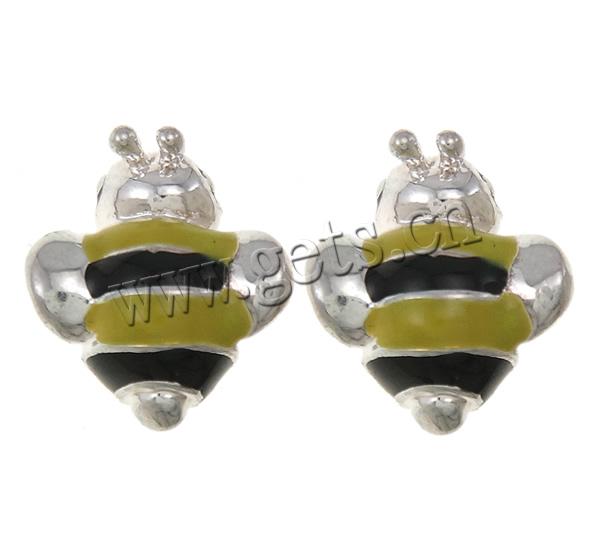 Enamel Zinc Alloy European Beads, Bee, plated, without troll, more colors for choice, 12.5x11x7mm, Hole:Approx 5mm, Sold By PC