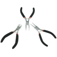 Iron Plier Set, with Plastic, platinum color plated, nickel, lead & cadmium free 