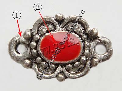 Emaille Zink Legierung Connector, Zinklegierung, plattiert, mit Strass, keine, 15x10x3mm, Bohrung:ca. 2mm, verkauft von PC