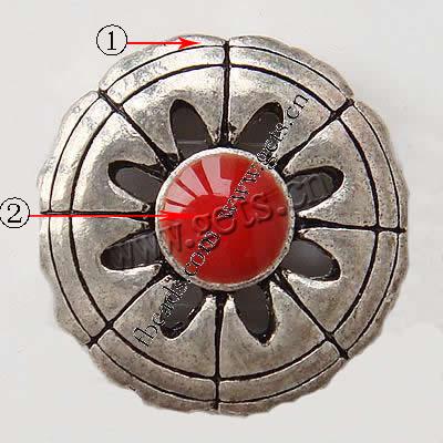 Enamel Zinc Alloy Connector, Round, plated, with rhinestone, more colors for choice, 20mm, Hole:Approx 2mm, Sold By PC