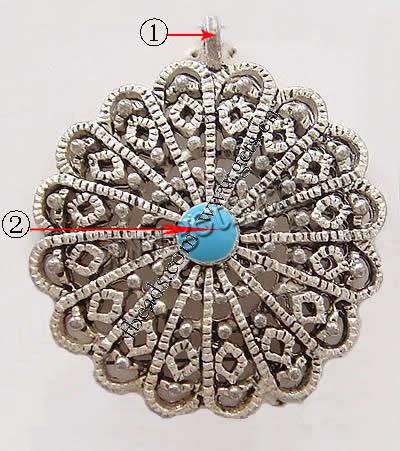 Zink Legierung Emaille Anhänger , Zinklegierung, Blume, plattiert, keine, 30x36x5mm, Bohrung:ca. 3mm, verkauft von PC