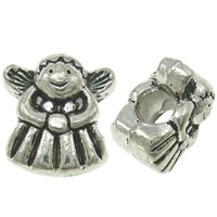 Zinklegierung European Perlen, Engel, plattiert, ohne troll, keine, frei von Nickel, Blei & Kadmium, 13x13x9mm, Bohrung:ca. 5mm, ca. 250PCs/kg, verkauft von kg