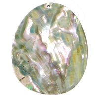 Abalone Shell Pendants, Flat Oval Approx 2mm 