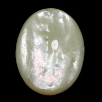 White Shell Cabochon, Flat Oval, flat back 