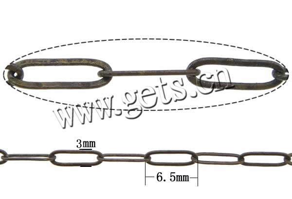 Messing ovale Kette, plattiert, Oval-Kette, keine, frei von Kadmium, 6.5x3x0.4mm, Länge:100 m, verkauft von Menge