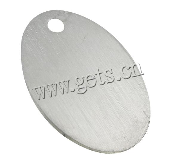 Stainless Steel Tag Charm, Flat Oval, original color, Hole:Approx 3mm, Sold By PC