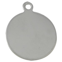 Stainless Steel Tag Charm, Flat Round, original color Approx 3mm 