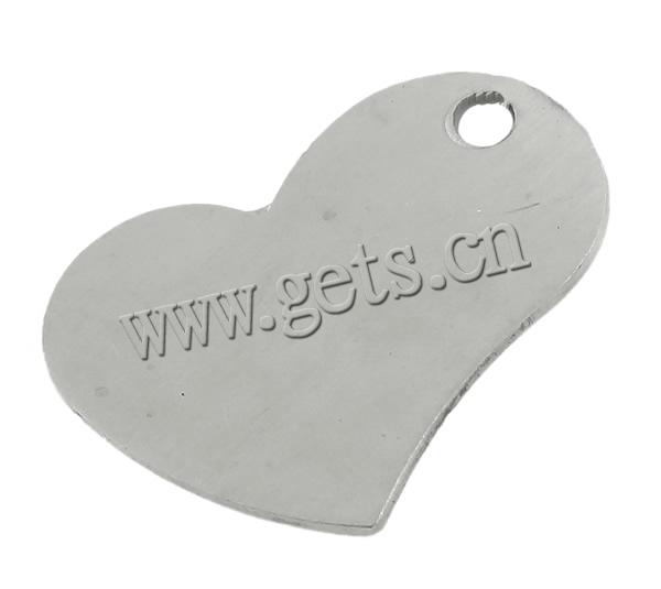 Stainless Steel Tag Charm, Heart, Customized, original color, 23x30x1mm, Hole:Approx 2.5mm, Sold By PC