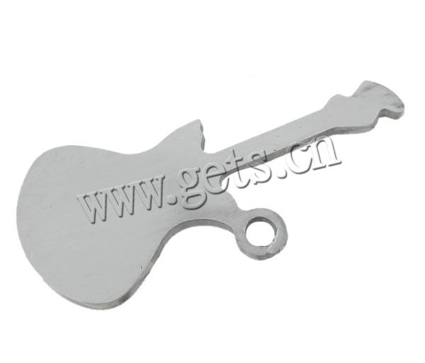 Stainless Steel Tag Charm, Guitar, original color, Hole:Approx 2.5mm, Sold By PC