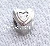 Perles European en alliage de zinc, coeur, Placage, sans filetage, plus de couleurs à choisir, sans nickel Environ 4.5mm, Vendu par PC